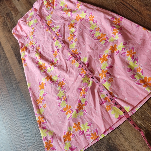 Vintage Lily Pulitzer Pink Orange Yellow Floral Print Strapless Dress - Picture 10 of 11